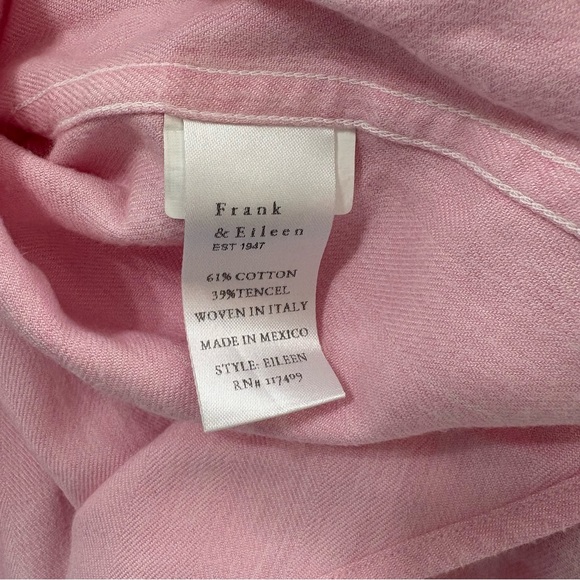 Frank & Eileen Eileen Button Up Shirt Italian Cashmere Touch Pink Size Small - Picture 8 of 9